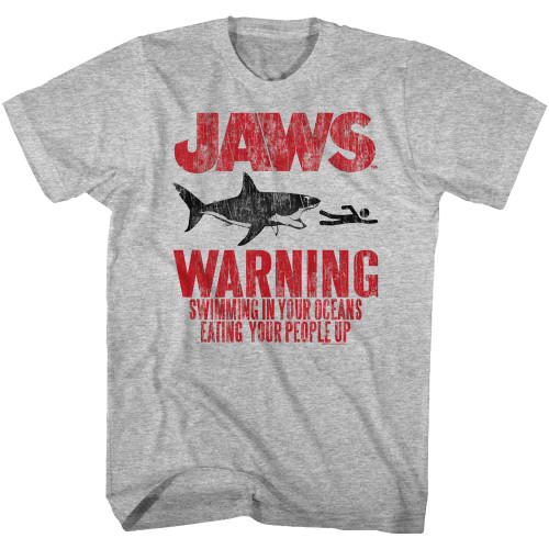 JAWS Warning T-Shirt - Gray