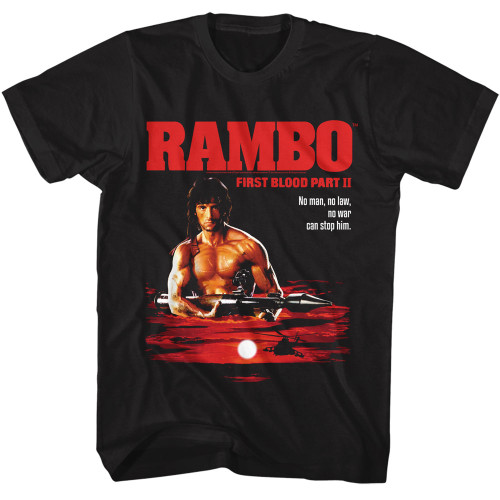 Rambo Cant Stop Him T-Shirt - Black