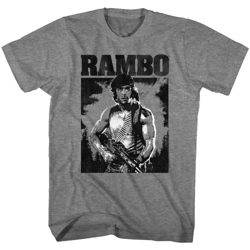 Rambo Black & White T-Shirt - Gray