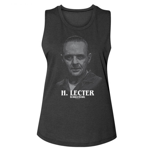 The Silence of The Lambs H. Lecter Portrait Ladies Muscle Tank - Smoke