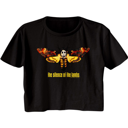 The Silence of The Lambs Moth Ladies Crop Top - Black