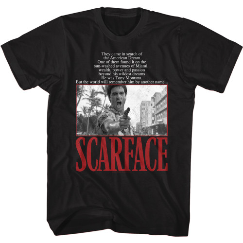 Scarface American Dream Quote T-Shirt - Black