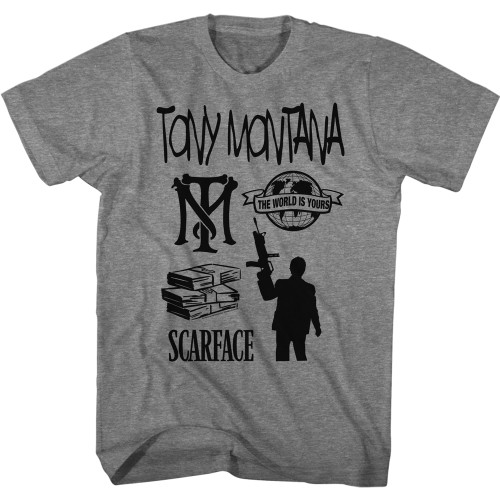 Scarface Tony Montana & Friends T-Shirt - Gray
