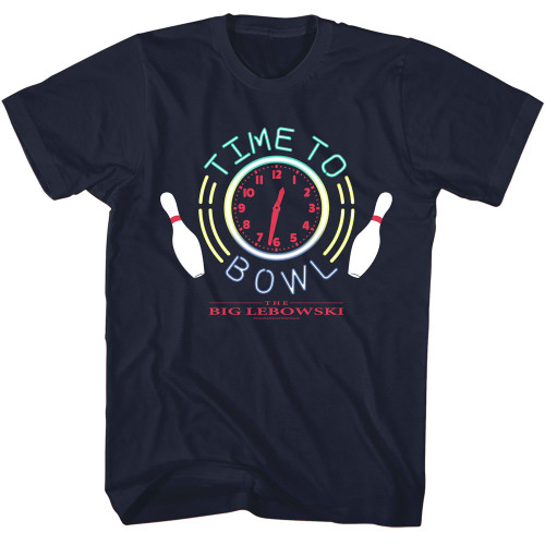 The Big Lebowski Time To Bowl T-Shirt - Navy