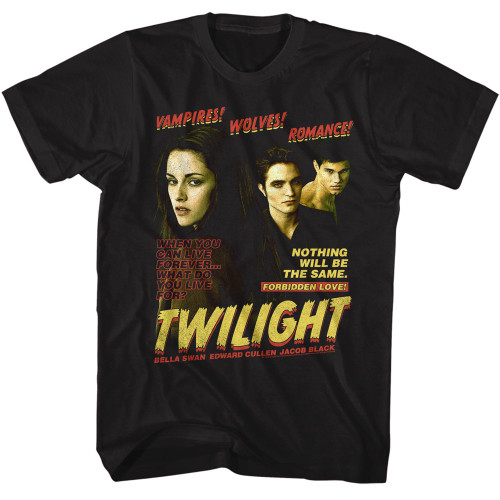 Twilight Vampire Wolves Romance T-Shirt - Black