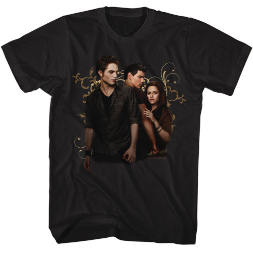 Twilight Edward Jacob Bella Swirls T-Shirt - Black