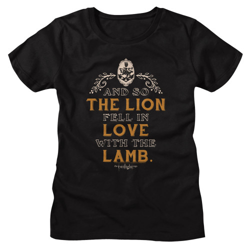 Twilight Lion Lamb Quote Ladies T-Shirt - Black