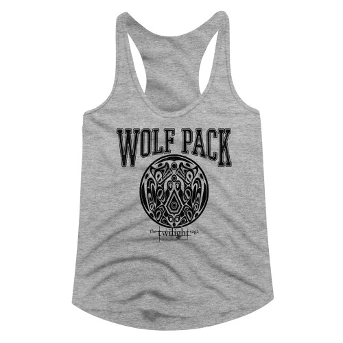 Twilight Wolf Pack Varsity Ladies Racerback - Gray
