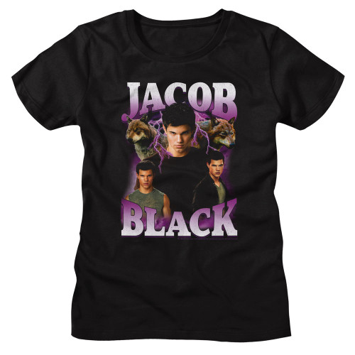 Twilight Jacob & Purple Lightning Ladies T-Shirt - Black