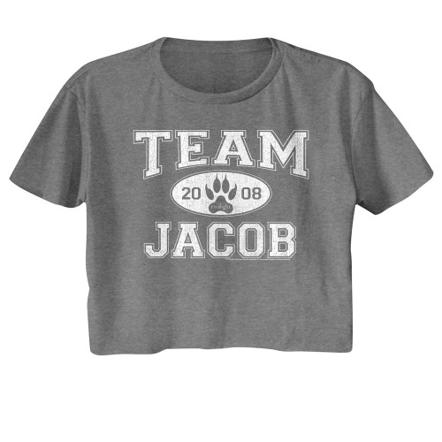 Twilight Team Jacobs 2008 Ladies Crop Top - Gray