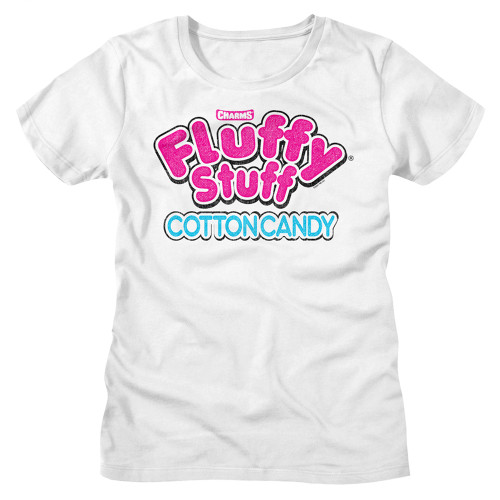 Tootsie Roll Fluffy Stuff Logo Ladies T-Shirt - White