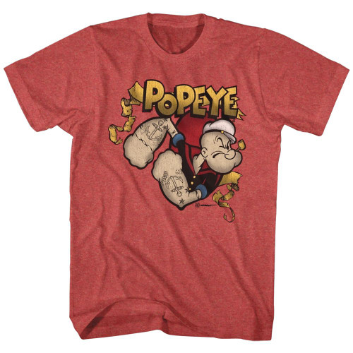 Popeye Gold Banner T-Shirt - Red