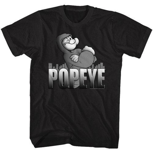 Popeye Hoodie T-Shirt -Black