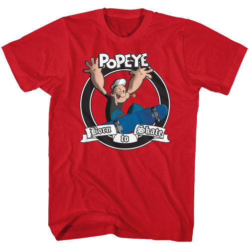 Popeye Born To Skate T-Shirt - Red