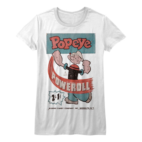 Popeye Poweroll Ladies T-Shirt - White