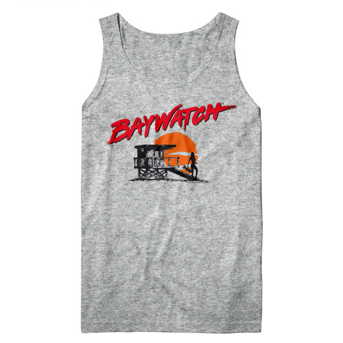 Baywatch Silhouette Sunset Tank Top - Gray