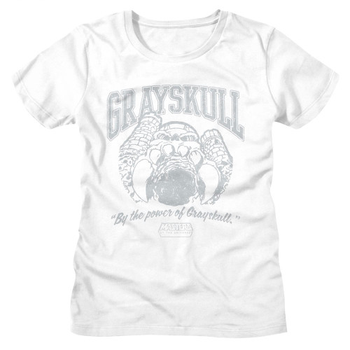 Masters of the Universe Gray Skull Ladies T-Shirt - White