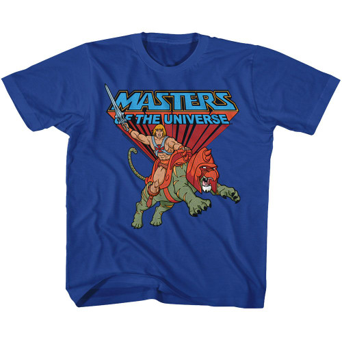 Masters of the Universe Ride in Battle Youth T-Shirt - Royal Blue