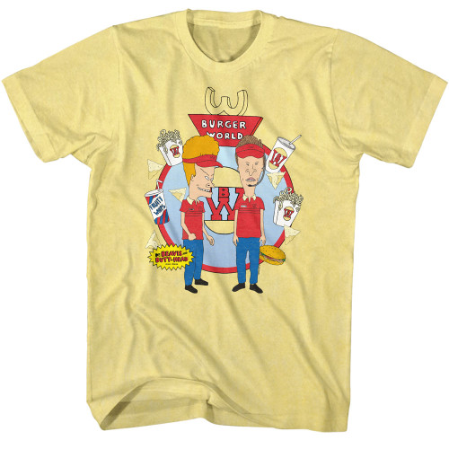 MTV Beavis & Butthead Burger World T-Shirt - Yellow