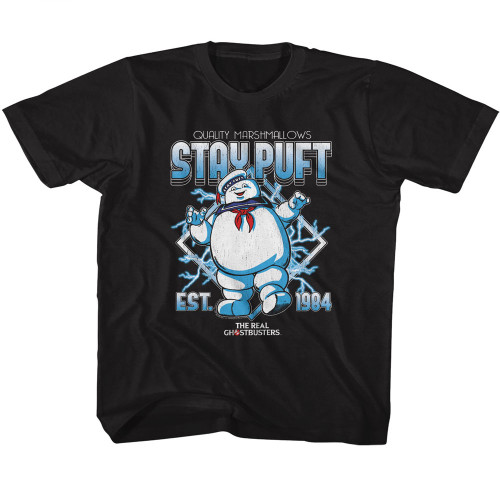 Ghostbusters Stay Puff Electricity Youth T-Shirt - Black