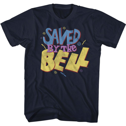 Saved By The Bell Faded Squiggles T-Shirt - Navy