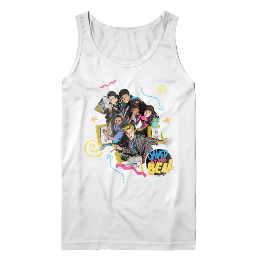 Saved By The Bell Classroom Hijinx Tank Top - White