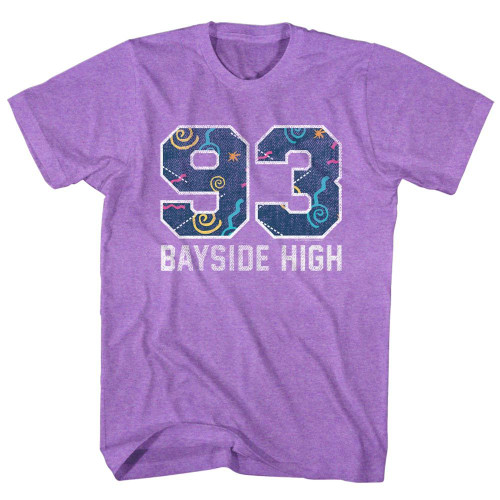 Saved By The Bell Pattern Varsity T-Shirt - Purple