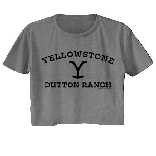 Yellowstone Dark Logo Ladies Crop Top - Graphite