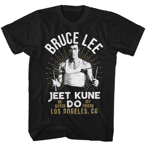 Bruce Lee White Gold T-Shirt - Black