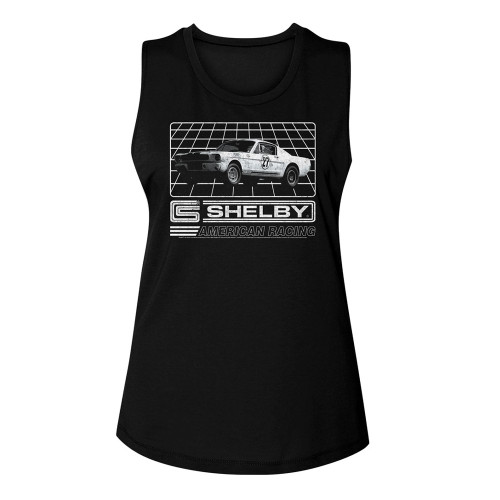 Shelby Grid Ladies Muscle Tank - Black