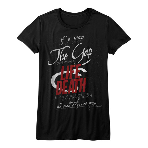 James Dean Life & Death Ladies T-Shirt - Black