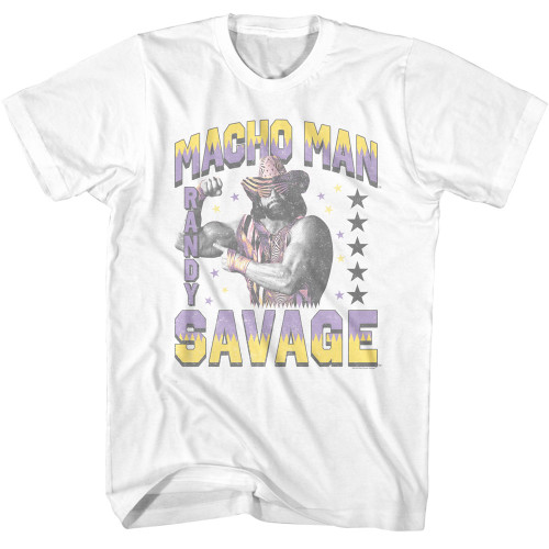 WWE Randy Savage Macho Man Randy & Stars T-Shirt - White