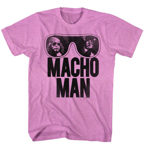 WWE Randy Savage Macho Man Old School T-Shirt - Retro Pink