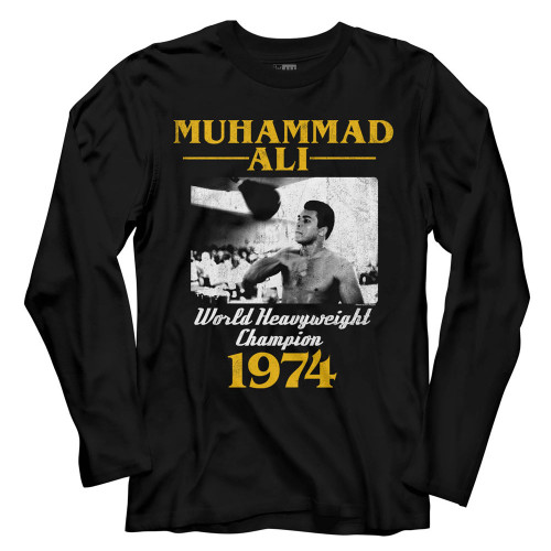 Muhammad Ali Heavyweight Champion 1974 Long Sleeve - Black