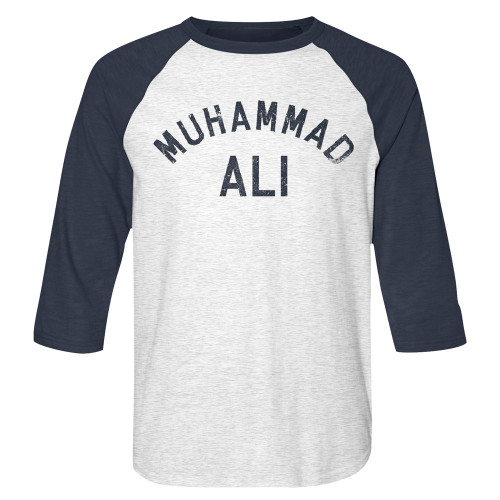 Muhammad Ali Name Raglan Shirt - Vintage Navy / White