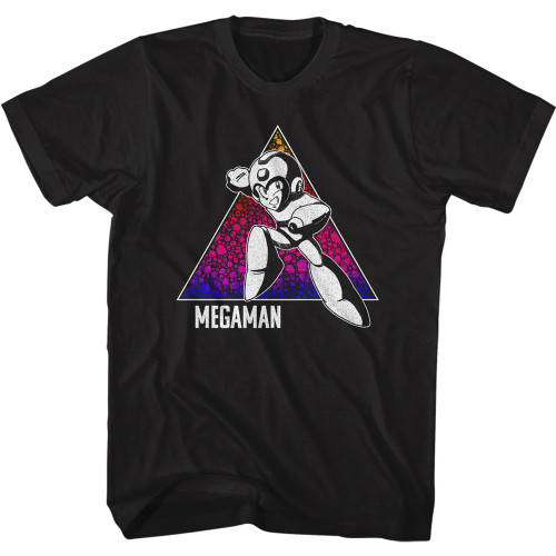 Mega Man Color Triangle T-Shirt - Black