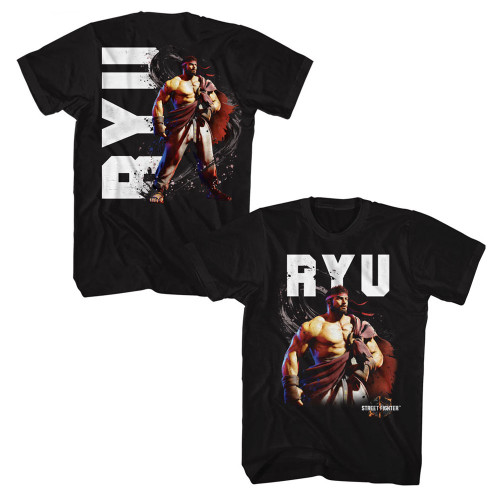 Street Fighter Ryu Character BTB T-Shirt - Black