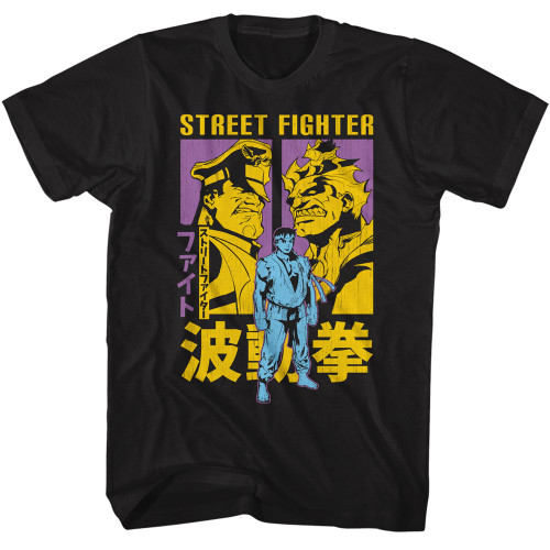 Street Fighter Ryu Akuma & M Bison T-Shirt - Black