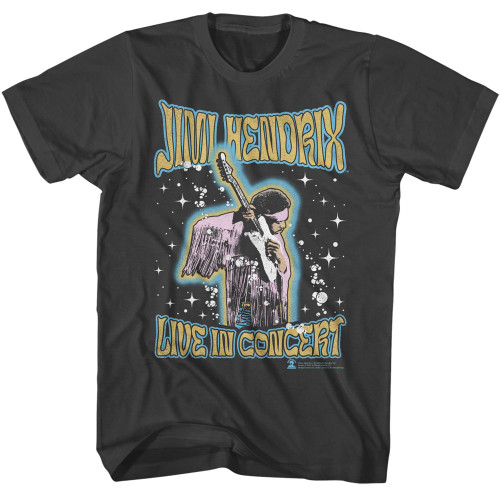 Jimi Hendrix Guitar Playing Outer Space T-Shirt - Smoke