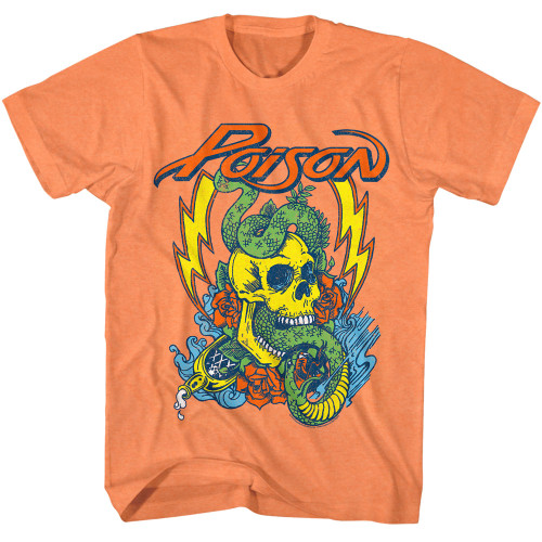 Poison Snake Skull T-Shirt - Orange