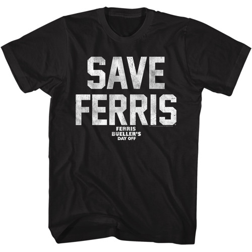 Ferris Bueller's Save Ferris BLK T-Shirt - Black