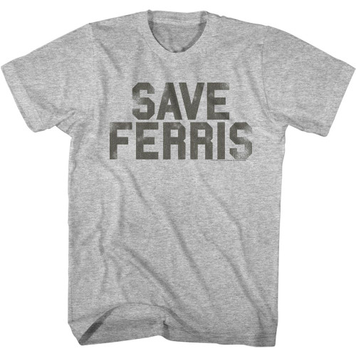 Ferris Bueller's Save Ferris GRY T-Shirt - Gray