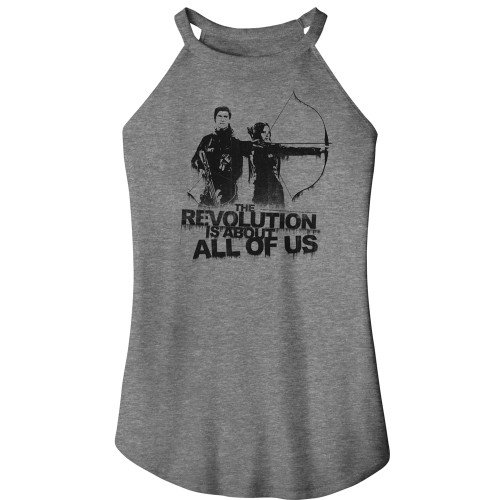Hunger Games About All Of Us Ladies Rocker Tank - Gray