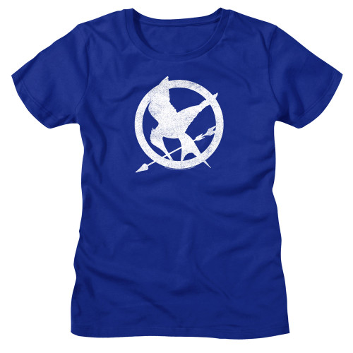 Hunger Games Mocking Jay Logo Ladies T-shirt - Royal