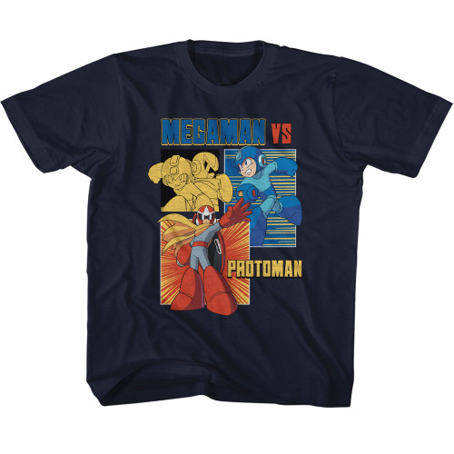 Mega Man VS Proto Man Youth T-Shirt - Navy