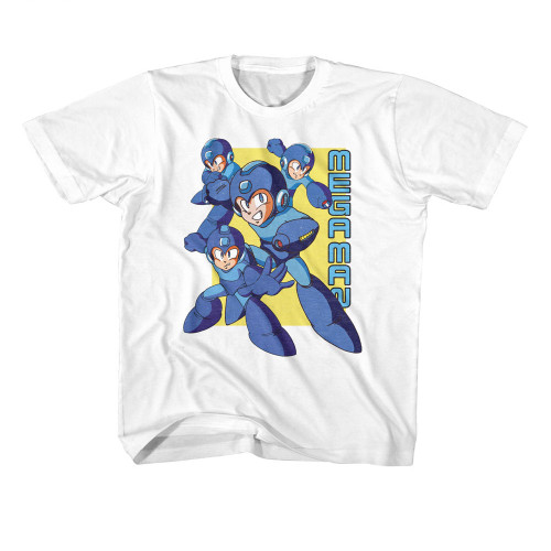 Mega Man Multiple Poses Youth T-Shirt - White