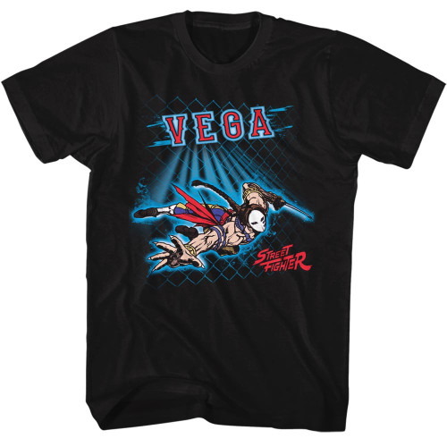 Street Fighter Vega Fence T-Shirt - Black