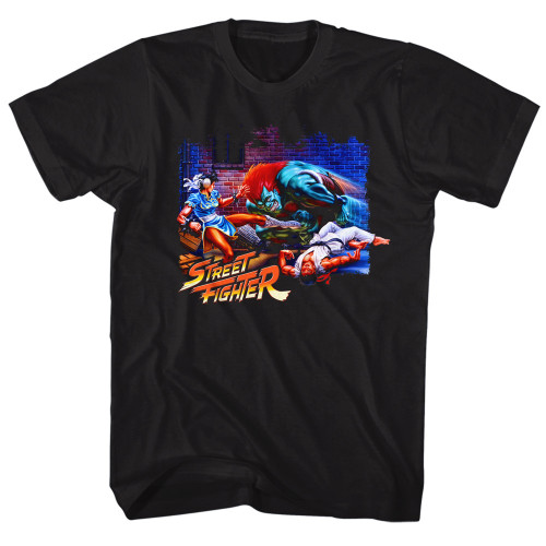 Street Fighter Alley Fight T-Shirt - Black