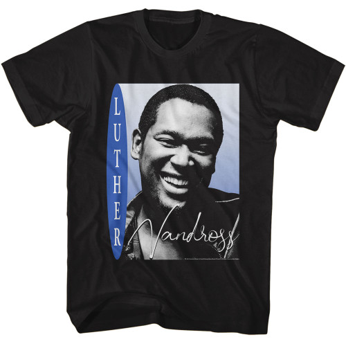  Luther Vandross Smiling Photo T-shirt - Black