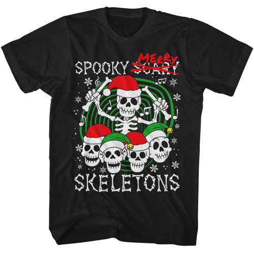 Spooky Scary Skeletons Merry Skeletons T-shirt - Black